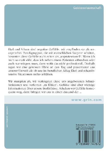 Ekel und Scham bei der Arbeit mit dem menschlichen Körper