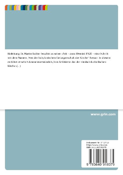 Von der unvergänglich babylonischen Gefangenschaft der evangelischen Kirche - Eine Streitschrift