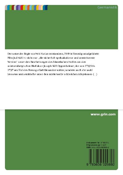 Die Antizipation der nationalsozialistischen Propaganda in Wilhelm Hauffs "Jud Süß"