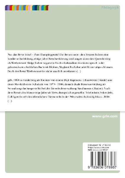 Entwurf des Ausbildungsprofiles Kommunikationstexter zur staatlichen Anerkennung eines dualen Lehrberufes bzw. Zusatzqualifikation