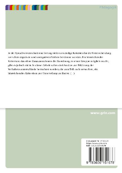 Ergative (unakkusative) vs. unergative Verben
