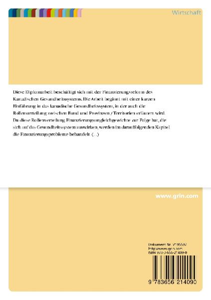 Finanzierungsreform im Kanadischen Gesundheitssystem