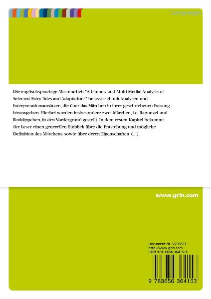 A Literary and Multi-Medial Analysis of Selected Fairy Tales and Adaptations