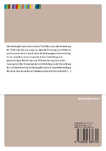 Die Abgrenzung der Freien Berufe vom Gewerbe