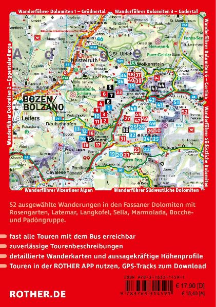 ROTHER Wanderführer Dolomiten - Fassatal. 52 Touren - mit Rosengarten, Langkofel, Sella und Marmolada