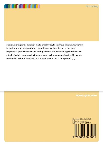 An Evaluation on the Effectiveness of Performance Appraisal Systems within Manufacturing Firms in Malta