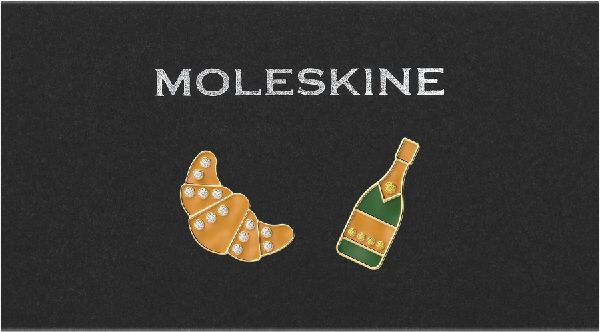 Moleskine Country Pins Frankreich (2er-Set), Croissant + Champagner