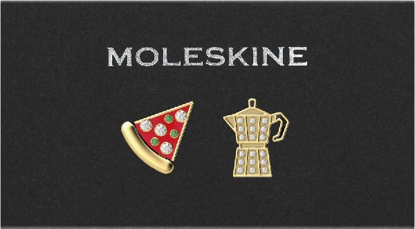 Moleskine Country Pins Italien (2er-Set), Pizza + Mokka