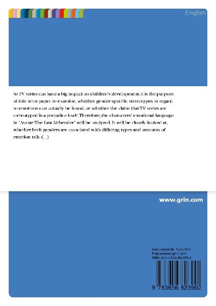Gender and Emotional Language in Children's TV Series.  An Analysis of "Avatar: The Last Airbender"
