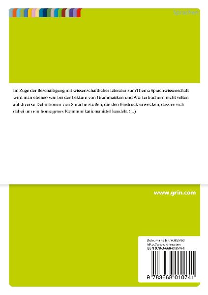 Sprache als Einheit? Das Diasystem nach Coseriu und die Erweiterung nach Koch/ Oesterreicher