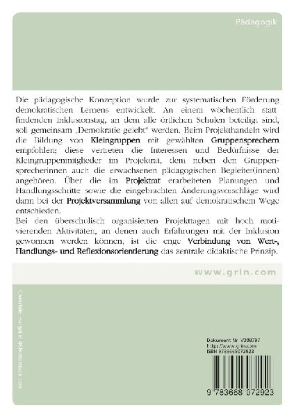 DEMOKRATIE LEBEN. Aspekte zur Entwicklung einer pädagogischen Konzeption zur systematischen Förderung demokratischen Lernens