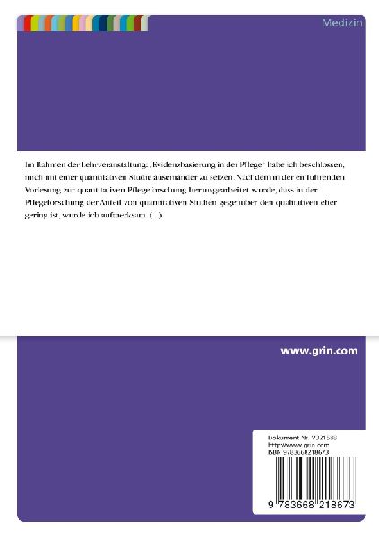 Beurteilung der quantitativen Studie "Growing old at home".  Hintergründe, Ergebnisse und Relevanz