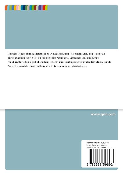Alltagskleidung vs. Festtagskleidung. Zeit- und Anlass-Spezifik des Sich-Kleidens