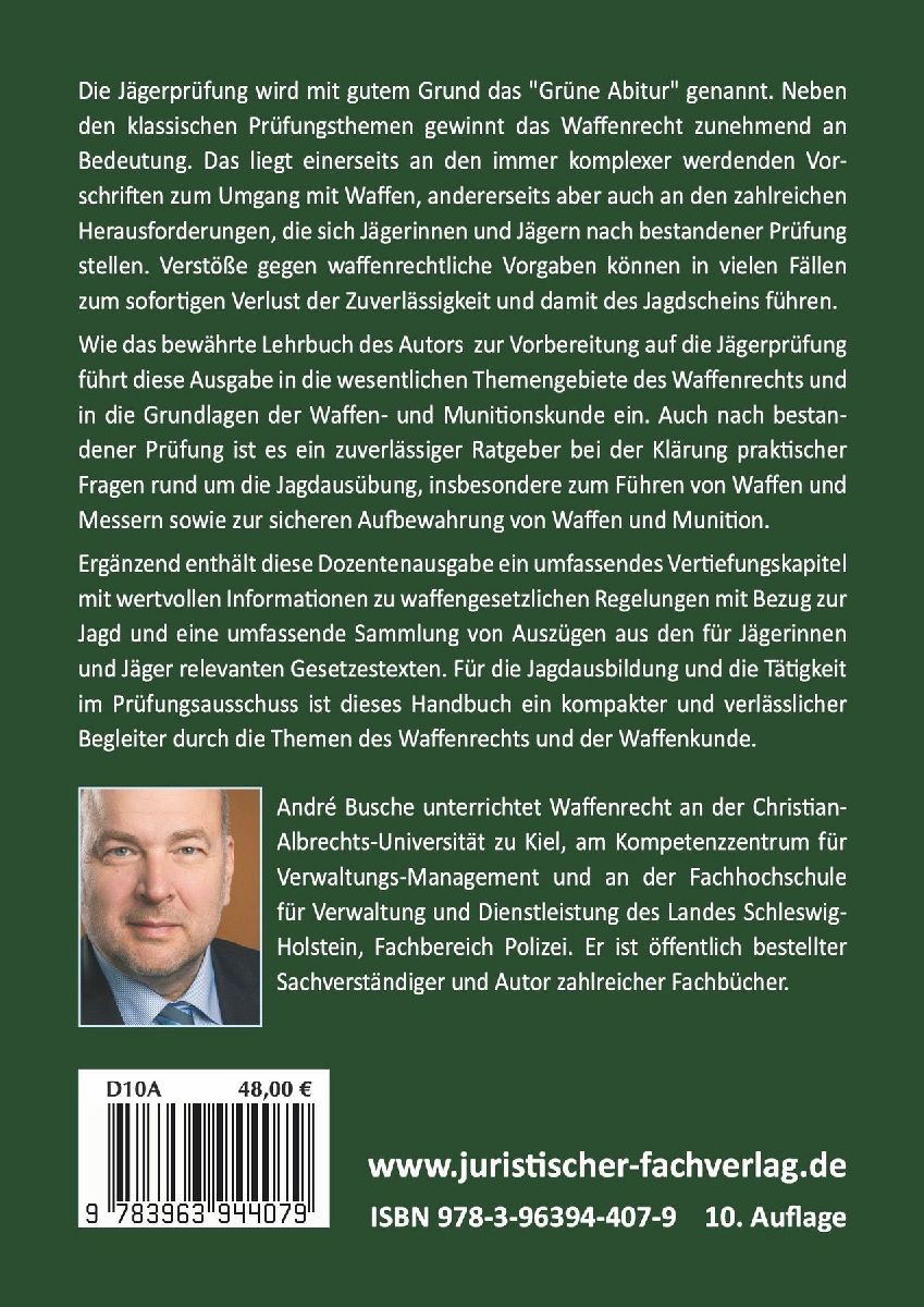 Waffenrecht und Waffenkunde für Jagdausbilder