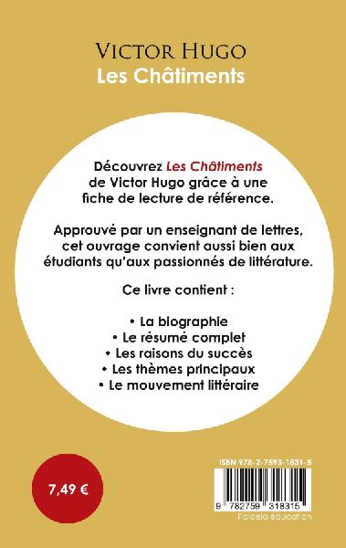 Fiche de lecture Les Châtiments de Victor Hugo (Étude intégrale)