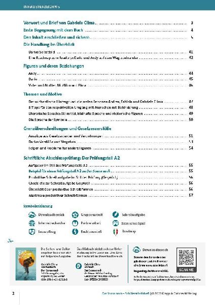 Der Sonne nach von Gabriele Clima - Schülerheft Klasse 10