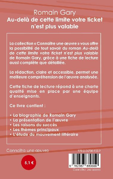 Fiche de lecture Au-delà de cette limite votre ticket n'est plus valable (Analyse littéraire de référence et résumé complet)