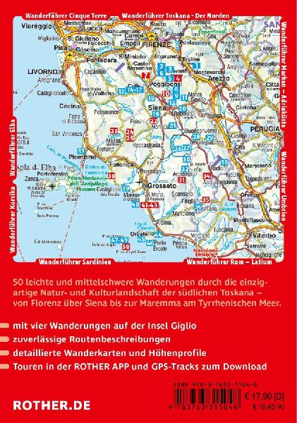 ROTHER Wanderführer Toskana - Der Süden. 50 Touren zwischen Florenz und der Maremma, im Chianti und um San Gimignano und Siena