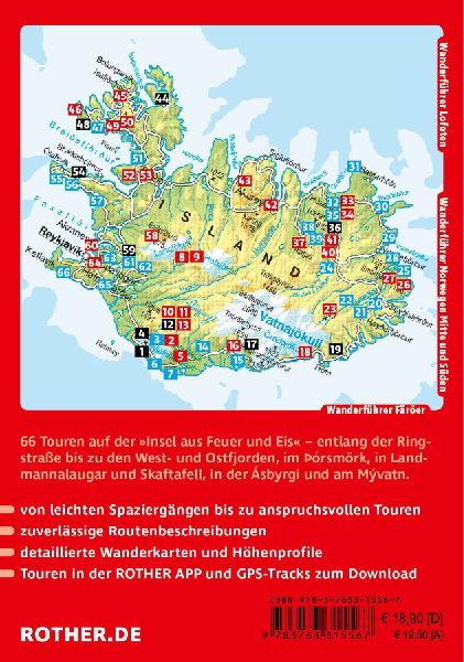 ROTHER Wanderführer Island. 66 Touren auf der Insel aus Feuer und Eis - zu Wasserfällen, Gletschern und Vulkanen