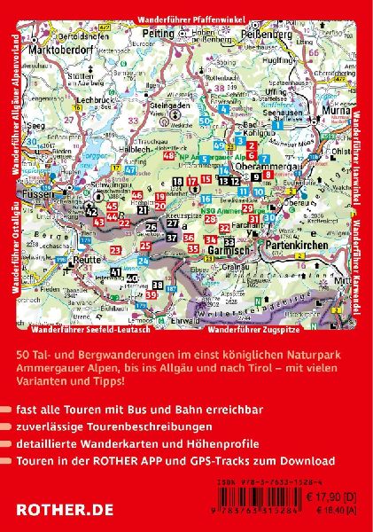 ROTHER Wanderführer Ammergauer Alpen. 50 Touren von Oberammergau bis Füssen, Garmisch-Partenkirchen und zum Plansee