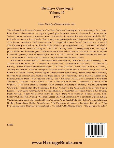 The Essex Genealogist, Volume 19, 1999
