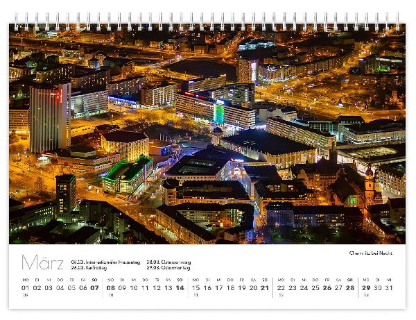 Kalender Sachsen von oben kompakt 2027