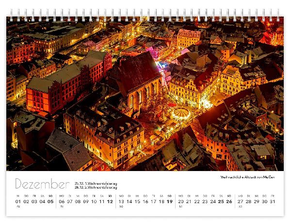 Kalender Sachsen von oben kompakt 2027
