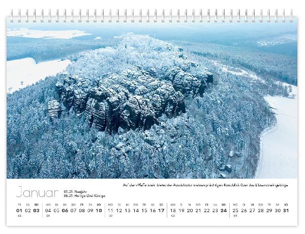 Kalender Sachsen von oben kompakt 2027