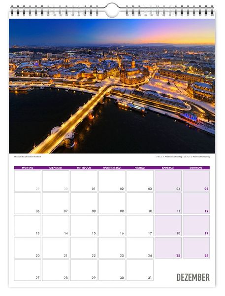 Einschreibkalender Dresden und Sächsische Schweiz 2027