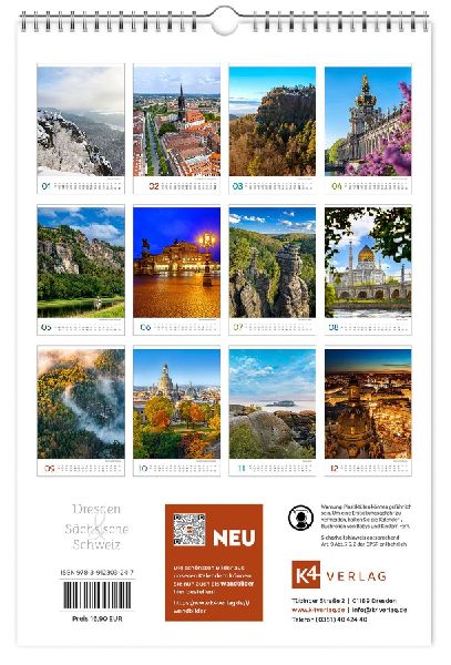 Kalender Dresden und Sächsische Schweiz 2027
