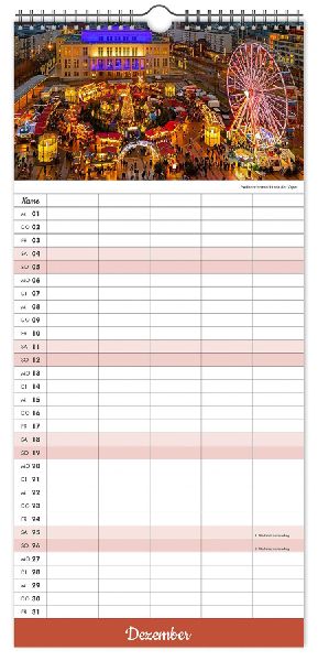 Kalender Familienplaner Leipzig 2027