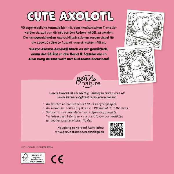 Cute Axolotl I Ausmalbuch für Erwachsene