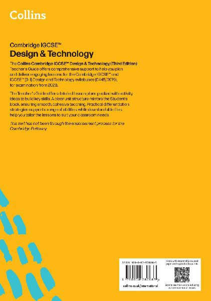 Cambridge IGCSE(TM) Design & Technology Teacher's Guide