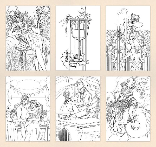 Holly Black's Faerie Coloring Postcards