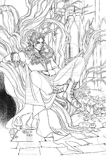 Holly Black's Faerie Coloring Postcards