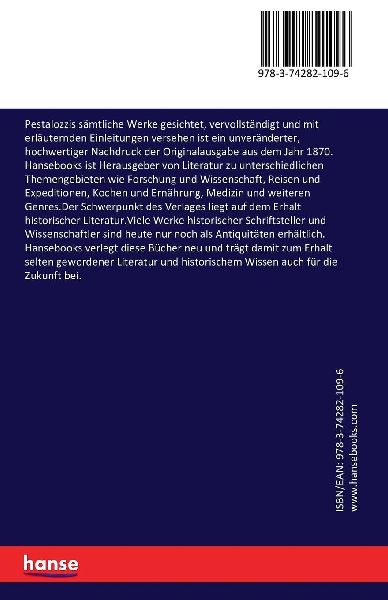 Pestalozzis sämtliche Werke gesichtet, vervollständigt und mit erläuternden Einleitungen versehen