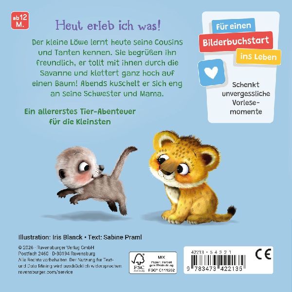 "Hallo, hier bin ich!", ruft der kleine Löwe - Erste Vorlesegeschichte für Kinder ab 1 Jahr