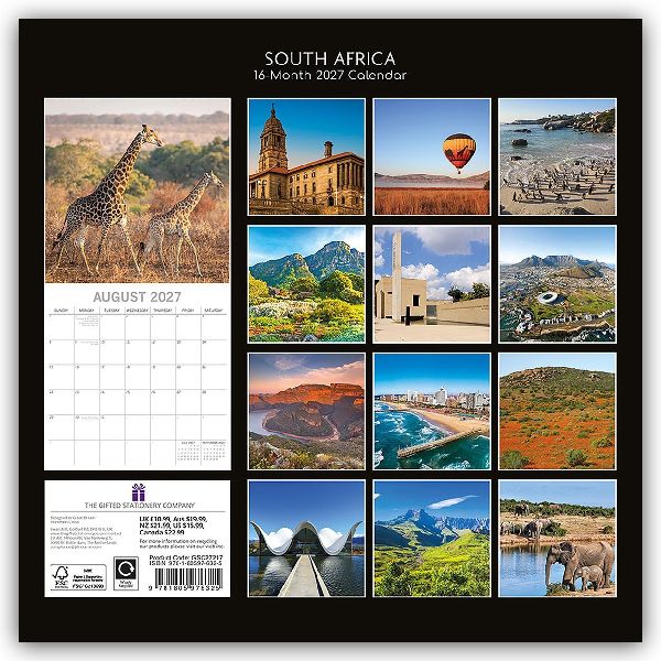 South Africa - Südafrika 2027 - 16-Monatskalender