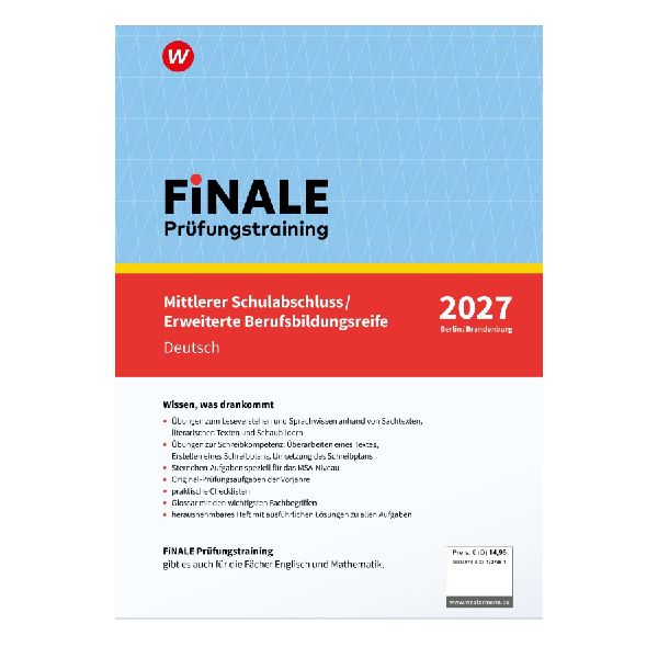 FiNALE - Prüfungstraining Mittlerer Schulabschluss, Fachoberschulreife, Erweiterte Berufsbildungsreife Berlin und Brandenburg