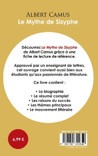 Fiche de lecture Le Mythe de Sisyphe de Albert Camus (Étude intégrale)