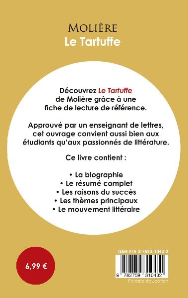 Fiche de lecture Le Tartuffe (Étude intégrale)