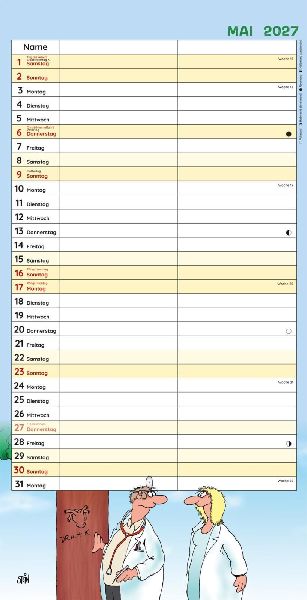 Uli Stein Timer für zwei 2027: Monatskalender für die Wand