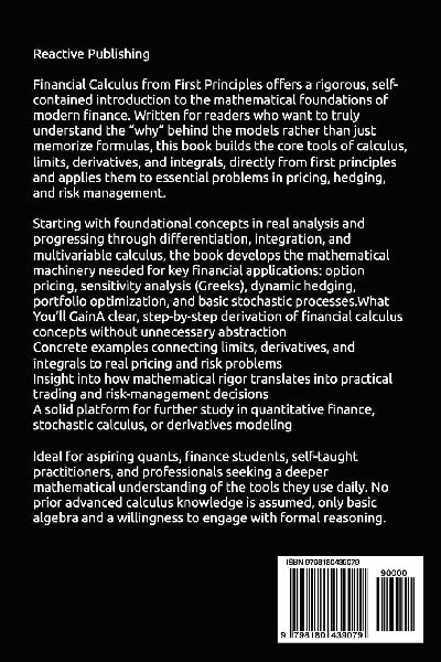 Financial Calculus from First Principles