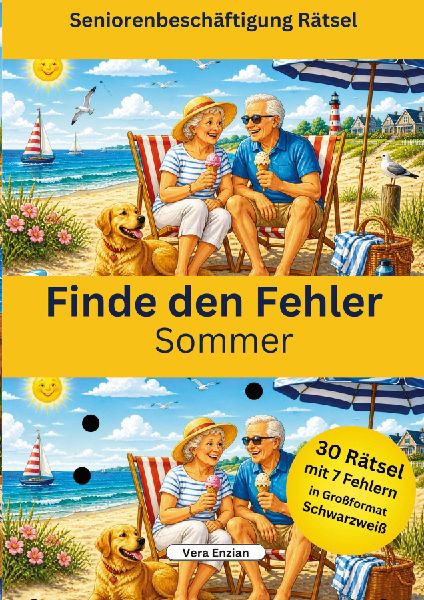 Finde den Fehler Sommer - Seniorenbeschäftigung Rätsel - Gro...