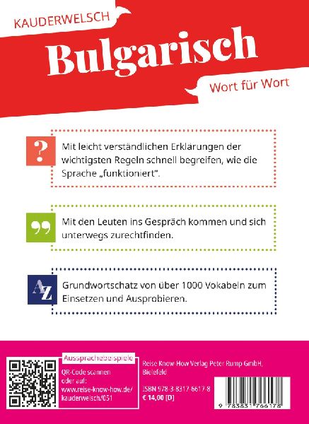 Reise Know-How Sprachführer Bulgarisch - Wort für Wort