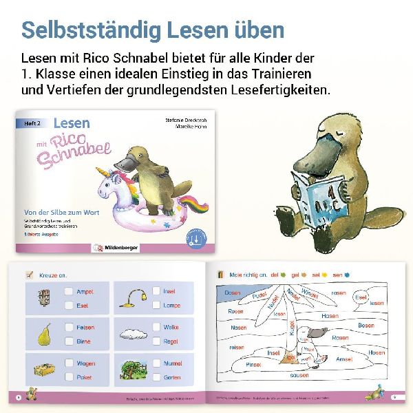 Lesen mit Rico Schnabel, Heft 2: Von der Silbe zum Wort - silbierte Ausgabe