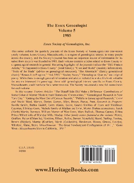The Essex Genealogist, Volume 5, 1985