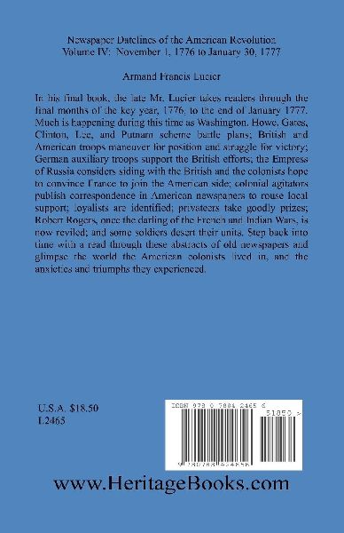 Newspaper Datelines of the American Revolution, Volume 4