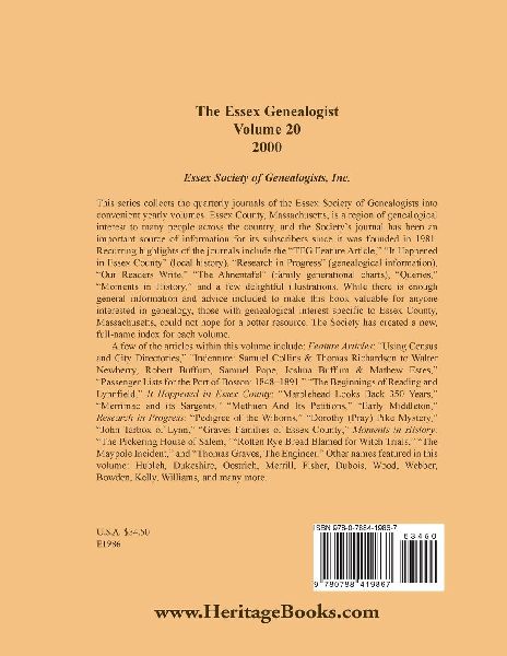 The Essex Genealogist, Volume 20, 2000