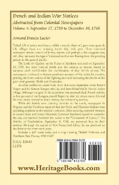 French and Indian War Notices Abstracted from Colonial Newspapers, Volume 4